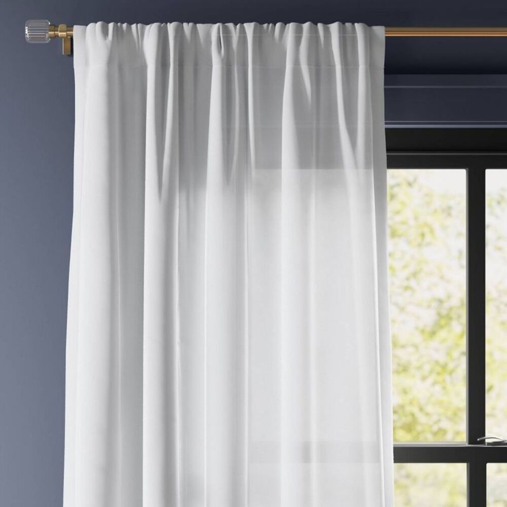 Threshold - 2pk 54"x63" Light Filtering Farrah Curtain Panels  White